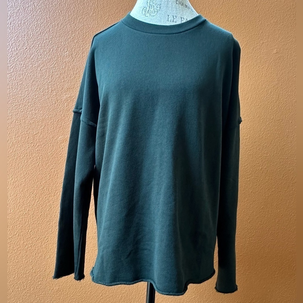 Eileen Fisher Forest Green Crewneck Sweatshirt Size Large New Without Tags! - Picture 3 of 10